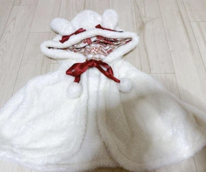 BABY, THE STARS SHINE BRIGHT x Disney Alice Cape White Red Size L Used JAPAN - Picture 1 of 5