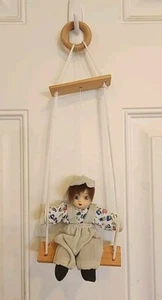 Vintage Porcelain Face Doll On A Swing Doll Collectible - Picture 1 of 10