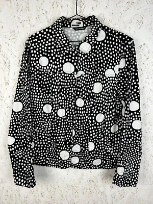 Marimekko Black/White Polka Dot Denim Jacket Size 44 - Image 1 of 4
