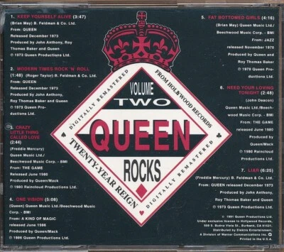 Queen - Queen Rocks Volume Two RARE promo CD sampler '91 - Image 1 of 2