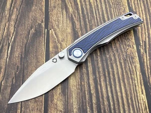 Sixleaf Folding Knife 10Cr15MoV BladeTitanium/G10 Handle Camping Knife SL-48 - Picture 1 of 11