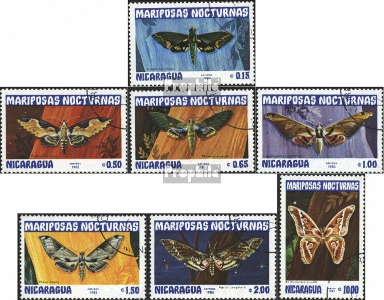 Nicaragua 2376-2382 (complete issue) used 1983 Butterflies - Image 1 of 1