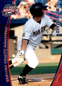 2012 Brevard County Manatees Grandstand #20 T.J. Mittelstaedt Orange California 