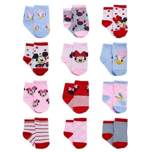 Disney 12-Pair Baby Socks, Minnie Mouse Infant Socks, Newborn Socks ages 0-24M - Picture 1 of 5
