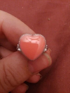 Beautiful heart Shape pink Enamel And Size Into Decorative Unknown Metal... - Picture 1 of 4