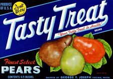 Original TASTY TREAT pear crate label George F. Joseph Company Yakima Washington