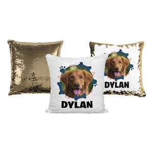 Personalisiertes Paillettenkissen für Haustier Hund oder Katze mit individuellem Foto ein Weihnachtsgeschenk - Bild 1 von 15