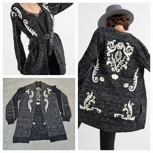 Suéter Chaqueta de Sarga Bordada Lucky Brand Negro Para Mujer Talla S/P Nuevo $129 - Imagen 1 de 18