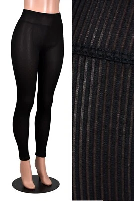 Leggings Mini Rayas Negros Transparentes XS a 2XL 3XL Talla Grande Semi-opaco Gótico Punk Foto 1 de 4