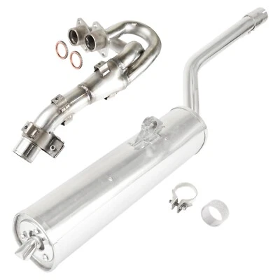 Exhaust Muffler and Pipe w/ Gaskets for Yamaha Grizzly 660 YFM660F 4X4 2002-2008 - Imagem 1 de 4