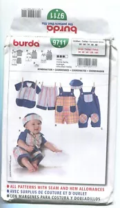 Burda 9711 SHIRT, PANTS, JUMPER & HAT W/ Variations SZ 3M-18M UNCUT - Picture 1 of 3
