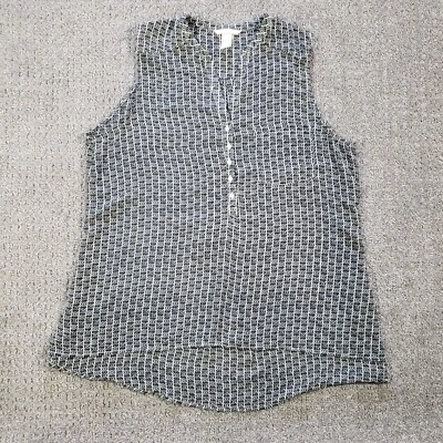 H&M Top Mujer Talla 12 Negro Boho Azteca Transparente Túnica Foto 1 de 4