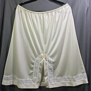 3X Talla Grande Medio Deslizamiento Camelot Marfil Encaje Central Ranura Cintura 38"-48" Longitud 25" - Imagen 1 de 11