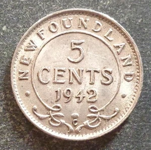 Terranova - Giorgio VI, argento 5 centesimi, 1942, bella lucentezza - Foto 1 di 2