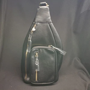 Antik Kraft Tracolla Sling (Nero) | Borsa a tracolla da donna in pelle vegan - Foto 1 di 24