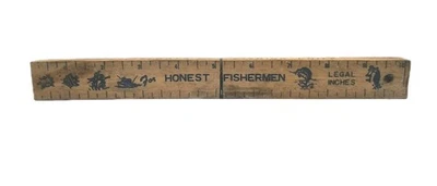 老式诚实渔民标尺折叠刀木柄不锈钢日本 — 第 1/4 张图片