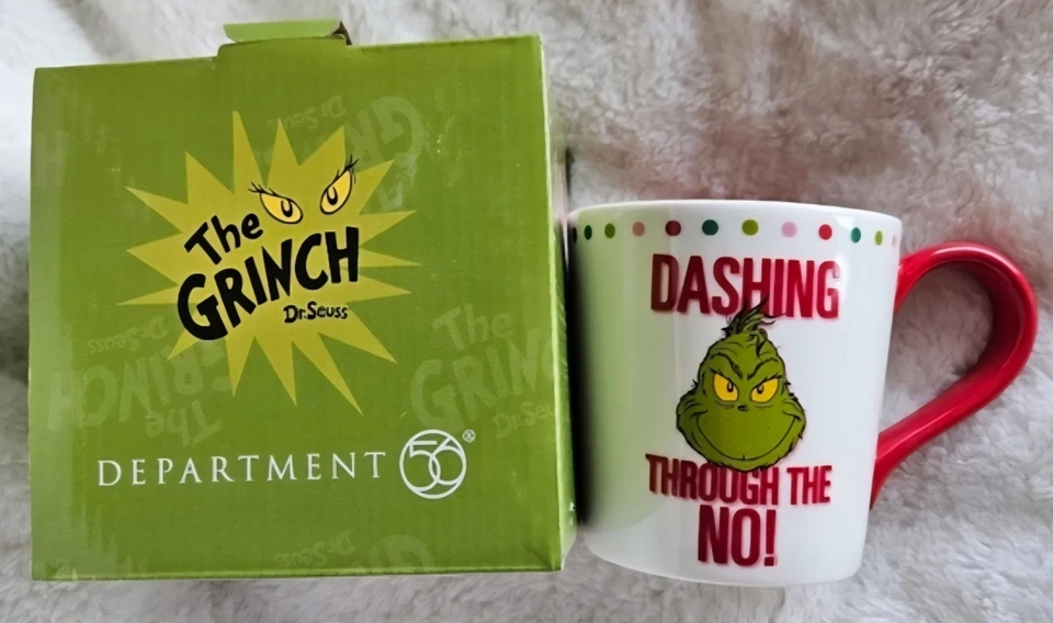 The Grinch Cup Dept 56 ENESCO Dashing Through the NO Mug Dr. Seuss Christmas NIB - Image 1 of 1