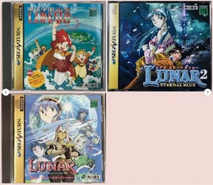 Lunar 1 2 Silver Star Story Eternal Blue Magical School Sega Saturn Set of 3 - Picture 1 of 7