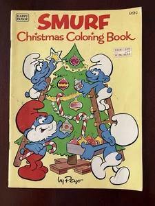 Livre à colorier vintage Happy House 1982 Schtroumpfs Noël 48 pages (environ 10 d'occasion) - Photo 1/7