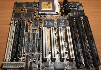 Pc partner socket 7 35-8258-03 + amd k5-pr100abq + 32mb ram - working perfect - Image 1 of 4