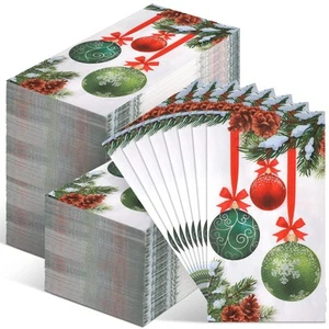 200 Christmas Napkins Paper Christmas Disposable Hand Towels for Bathroom - Picture 1 of 7