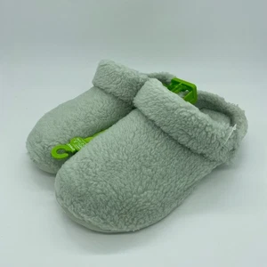 Crocs Classic Cozzzy Slippers Sherpa Comfort Warm Solid Green Size 10 Womens - Picture 1 of 6