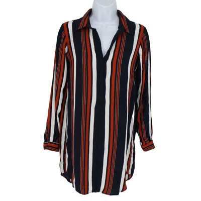 Tularosa рубашка платье женщин XS вертикальный в полоску кнопка карьера классический опрятный - Изображение 1 из 4