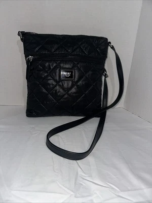 DKNY Maya Quilted Nylon Crossbody Purse Black - Image 1 of 4