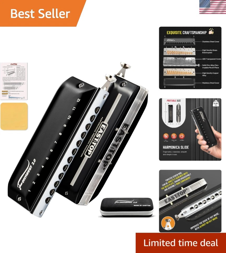 Modern Chromatic Harmonica - Stable Covers & Easy Assembly - Image 1 of 4