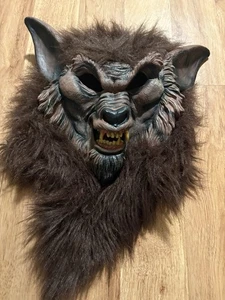 Vintage Werwolf Latex Maske Wolfsmann Monster Halloween Kostüm braun Fell gebraucht - Bild 1 von 12
