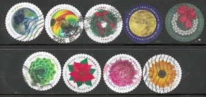 US USED NINE(9) GLOBAL FOREVER STAMPS USED OFF PAPER SOUND - Picture 1 of 1