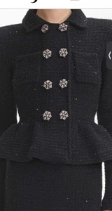 self portrait dress Mini Textured Peplum Pencil Small Beaded - Picture 1 of 4