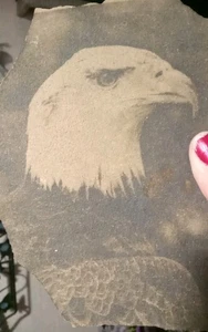 Bald Eagle Al Peyron Signed Transfer Art On Sandstone Rock 1988 - Picture 1 of 15