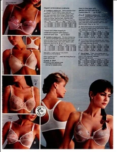 VINTAGE 80'S CATALOG LADIES BRAS PHOTO CLIPPING AD PRINTS - Picture 1 of 4
