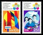 Allemagne RDA 1973 * Berlin Youth Students Festival Dove * Lot de 2 timbres * MNH