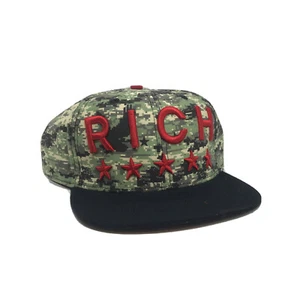 Rich Gang 100% AUTHENTIC logo Snapback 5 Star Camo Multicolor Green - Picture 1 of 5