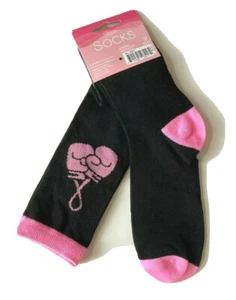 ampro calze al ginocchio sensibilizzazione cancro al seno nero rosa guantoni da boxe 1 paio OSFM - Foto 1 di 6