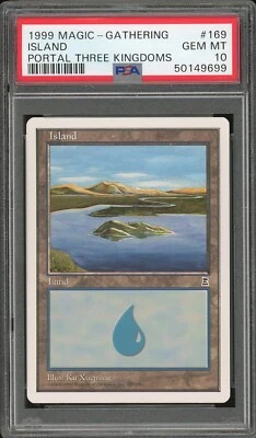 1999 Magic the Gathering MTG Portal Three Kingdoms #169 Island PSA 10 P3K - Image 1 of 2