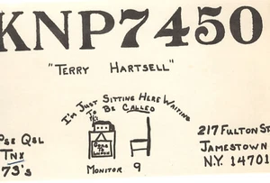 1970s CB / Ham Radio Operator's Call Number Card Jamestown, NY #22 - Picture 1 of 1