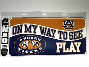 Auburn Tigers “On My Way To See Auburn Play” Car Truck Auto Vinyl Magnet - Picture 1 of 2