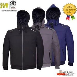 Motorcycle Motorbike Armored Hoodies Jacket Zip Up Removable CE Armor - Picture 1 of 10