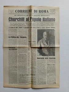Giornale Corriere di Roma Churchill al popolo italiano 1944 - Picture 1 of 4