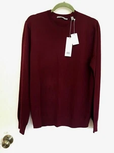 $265 Vince Long Sleeve Crewneck Sweater in Plum Size M 100% Merino Wool - Picture 1 of 8