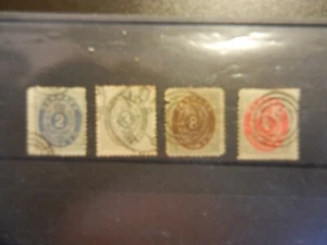 LOT of (4) *DENMARK* ALL DIFFERENT EARLY USED DEFINITIVES.  #'s 16, 18-9 & 25 - Picture 1 of 1