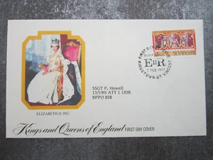 Kings And Queens Of England Silver Jubilee St. Vincent $2 First Day Cover FDC - Picture 1 of 3