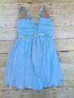 A Wish Come True Dance Costume Adult Size Small Sequin Glitter Flowy Green Blue 