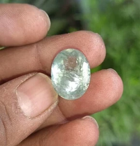 Grüner Oregon Sonnenstein natürlicher ovaler Schliff facettierter loser Edelstein 15 Caret 1 Bilder - Bild 1 von 4