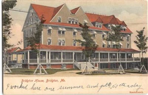 Bridgton, Maine BRIDGTON HOUSE handfarbige Cumberland County 1900er Jahre Postkarte - Bild 1 von 2