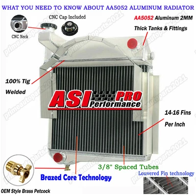 4-Row Aluminum Radiator For Austin Healey Sprite to AH MG Midget to MG 1960-1967 - Image 1 of 4