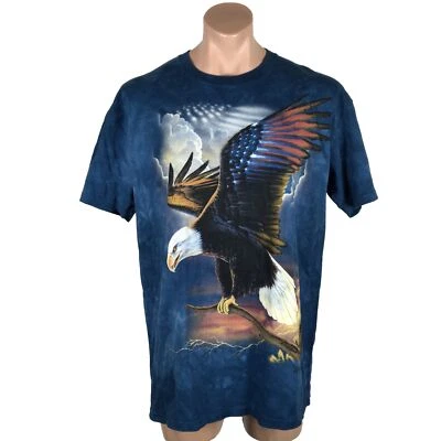 Vintage 2006 Bald Eagle Patriotic T-Shirt SZ Large Tye Dye The Mountain America - Image 1 of 4
